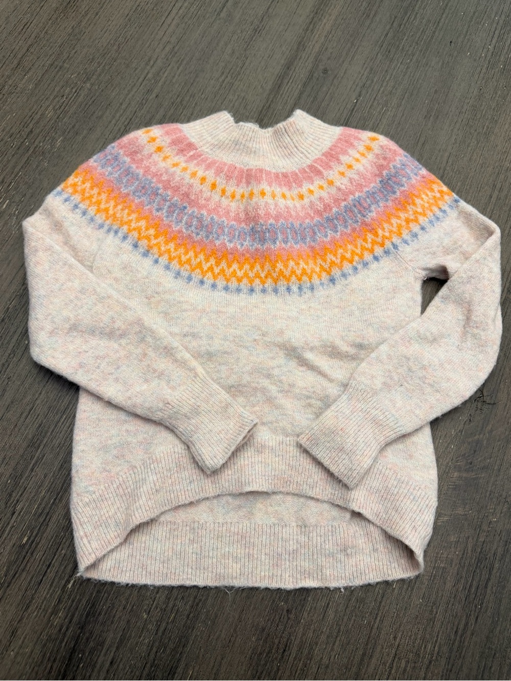 Girls Crewcuts Soft Pink Fair Isle Yoke Sweater